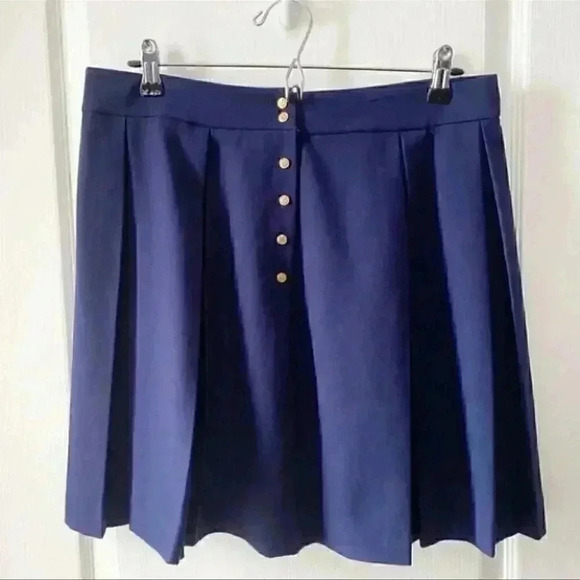 Tommy Hilfiger Pleated A-Line Mini Skirt Tennis Prep Kilt Navy Blue Size 10 - Picture 2 of 15